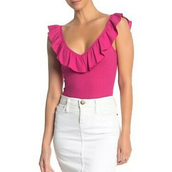 Socialite Tops - Nordstrom Socialite Neon Pink Bodysuit